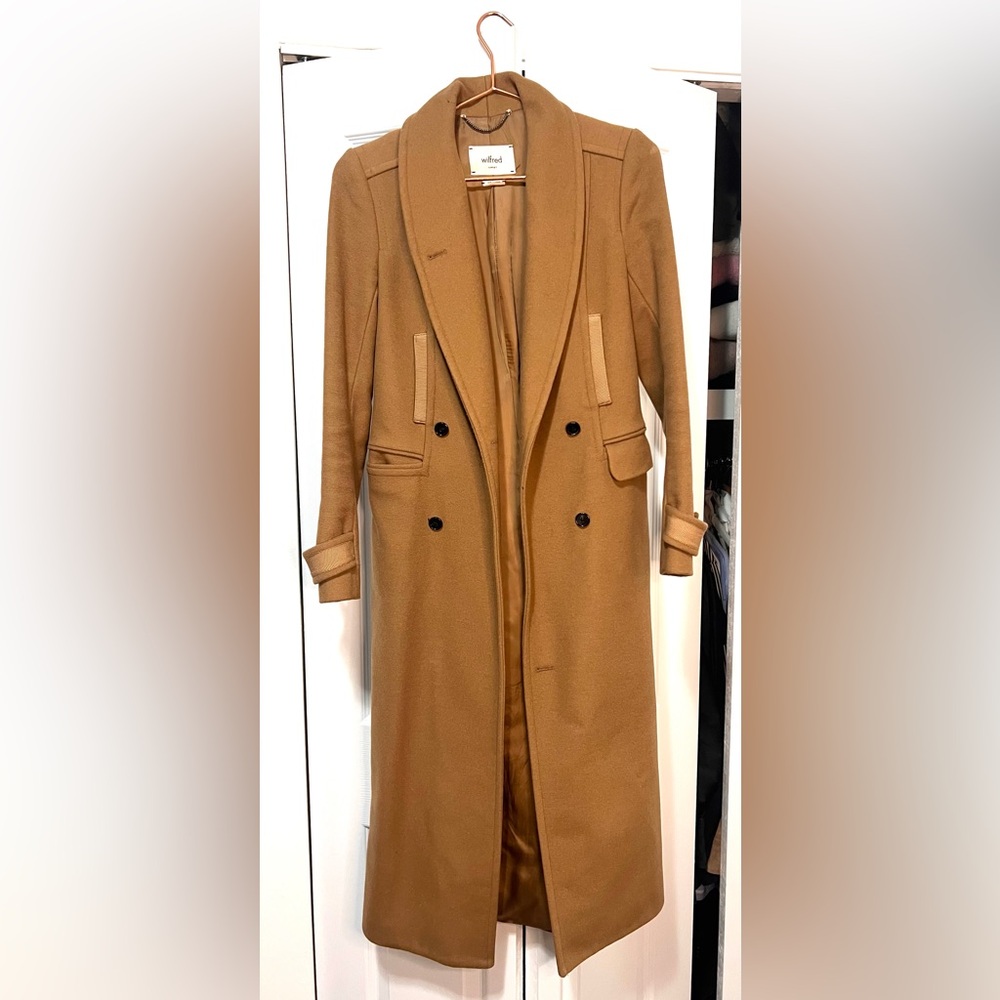 Wilfred Camel Wool & Cashmere Duster Coat